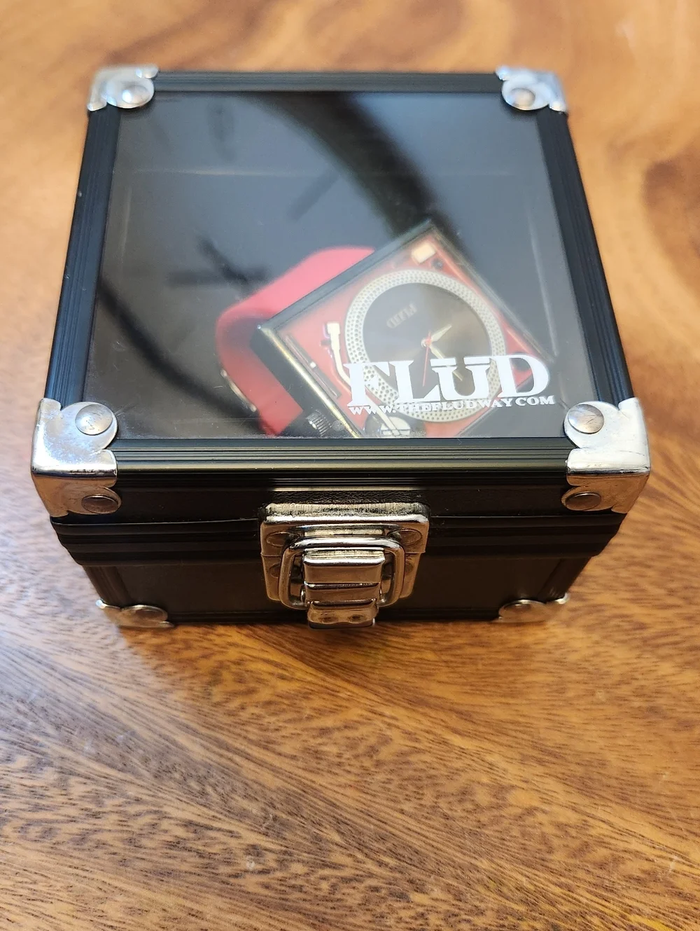 FLUD Turntable Square Wristwatch in Red & Black (RARE FIND)